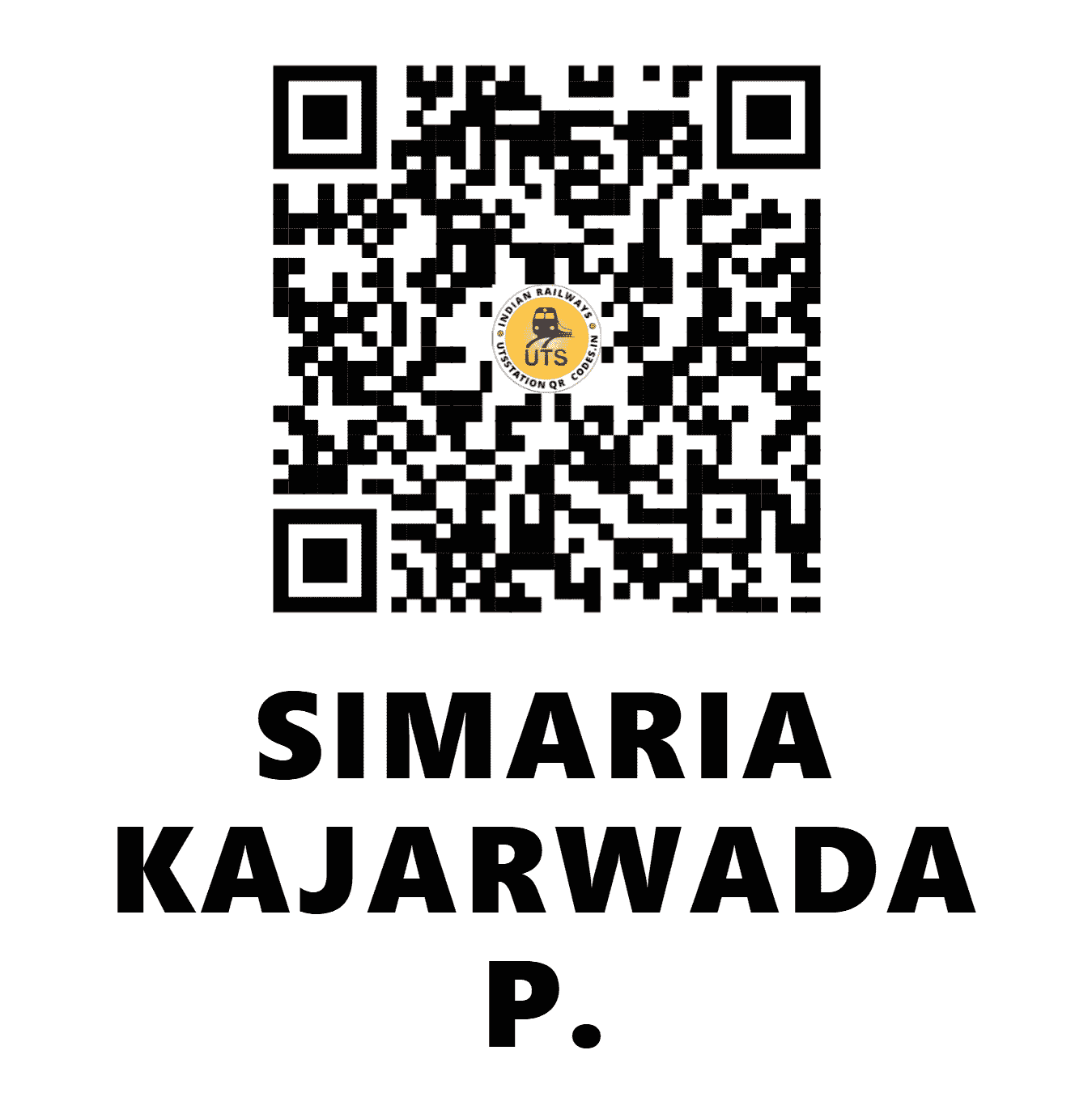 UTS QR Code for SIMARIA KAJARWADA P. - SAKA - SB (MADHYA PRADESH)